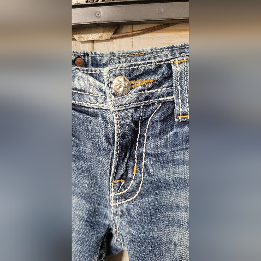 Miss Me  Distressed Bootcut Jeans Size 27 - Picture 4 of 14